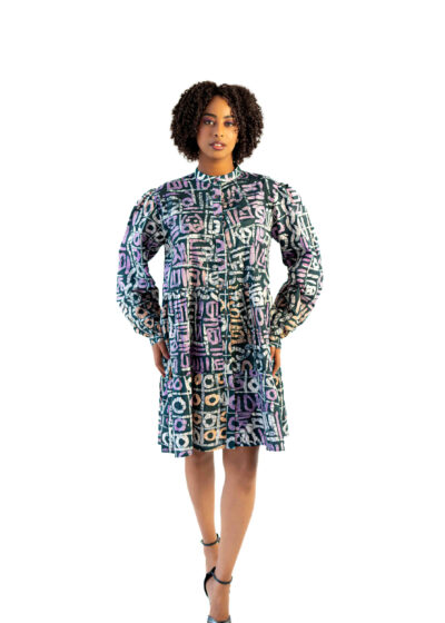 Lomi High-Neck  Dress