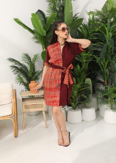 Lomi High-Neck  Dress